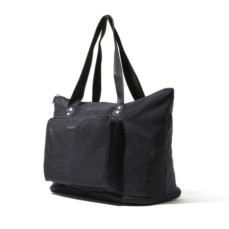 expandable travel tote bag BEIS The East / West in Black 22 w (top) Baggallini | Carryall Expandable Packable