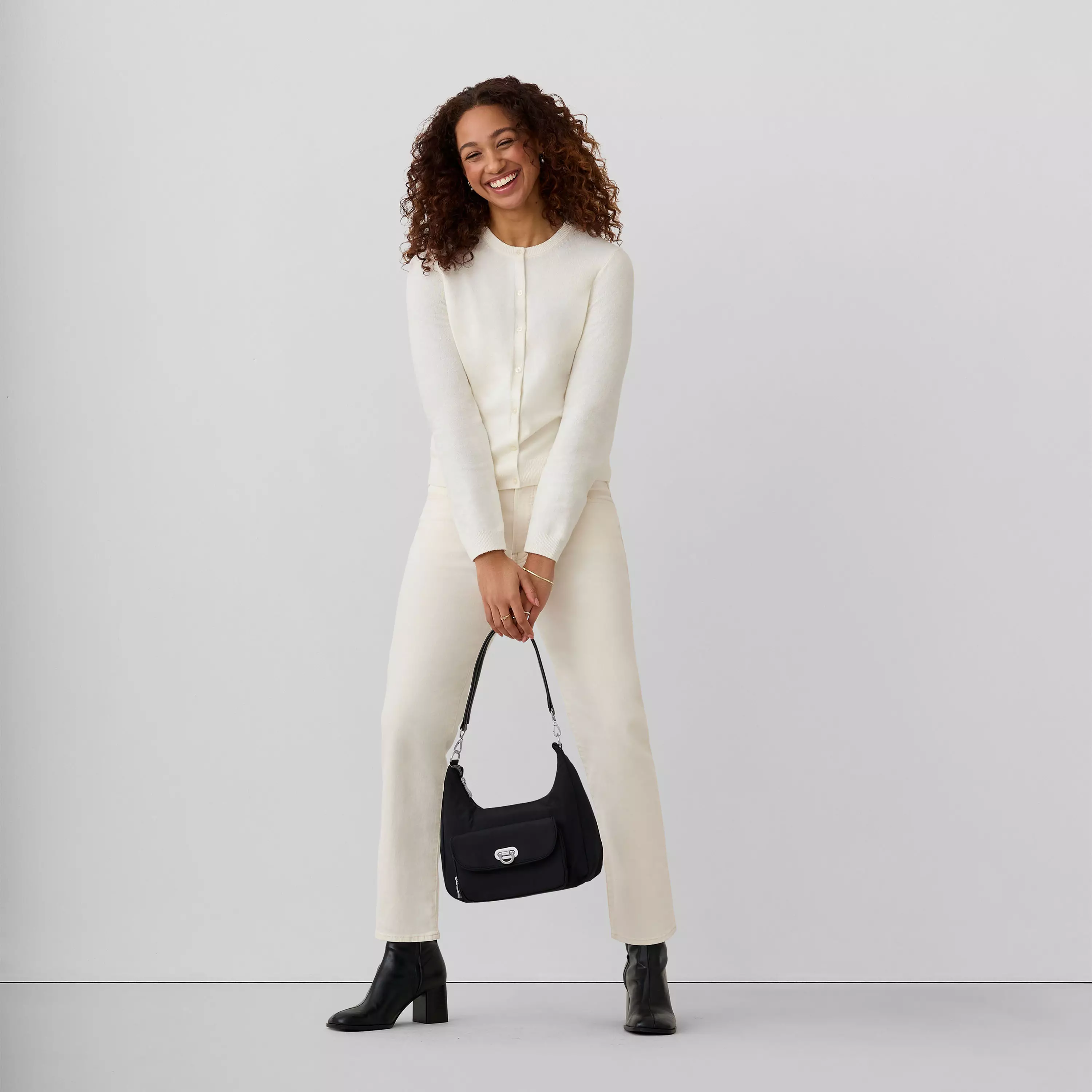 Coastal Flip Lock Half Moon Bag