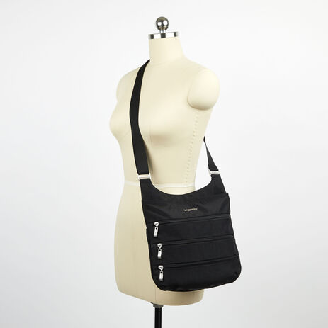 Blue RFID Travel Bag - Big Zipper Crossbody - baggallini Blue RFID Travel Bag - Big Zipper Crossbody - baggallini
