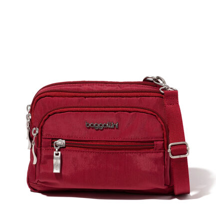 OntheGo MM Vegan Leather Handbag Organizer in Cherry Red Color