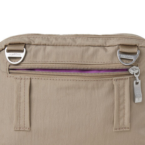 Baggallini Women's Triple Zipper Convertible Crossbody Bag, Beach/Fuchsia Baggallini Women's Triple Zipper Convertible Crossbody Bag, Beach/Fuchsia