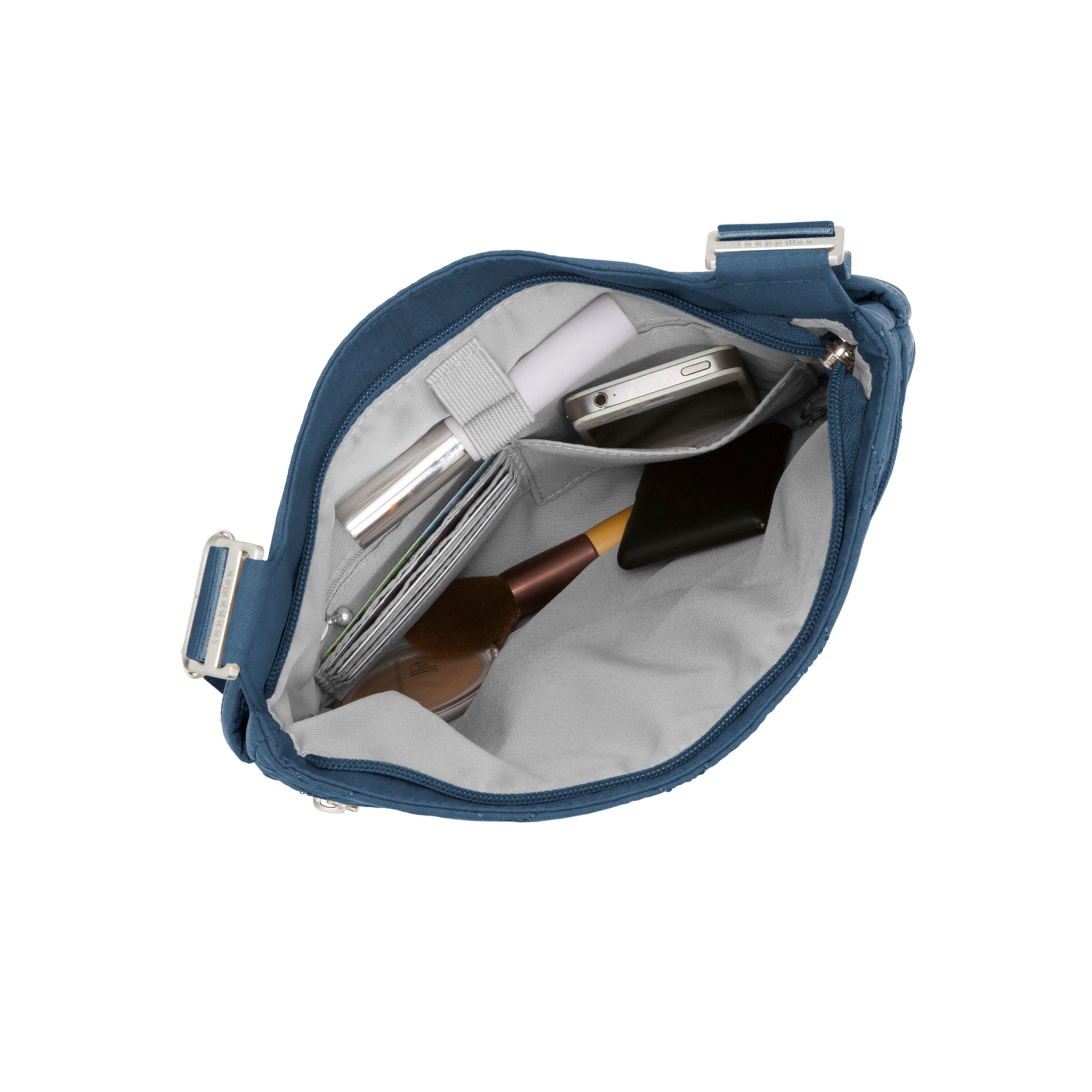 quilted big zipper bagg with rfid wristlet