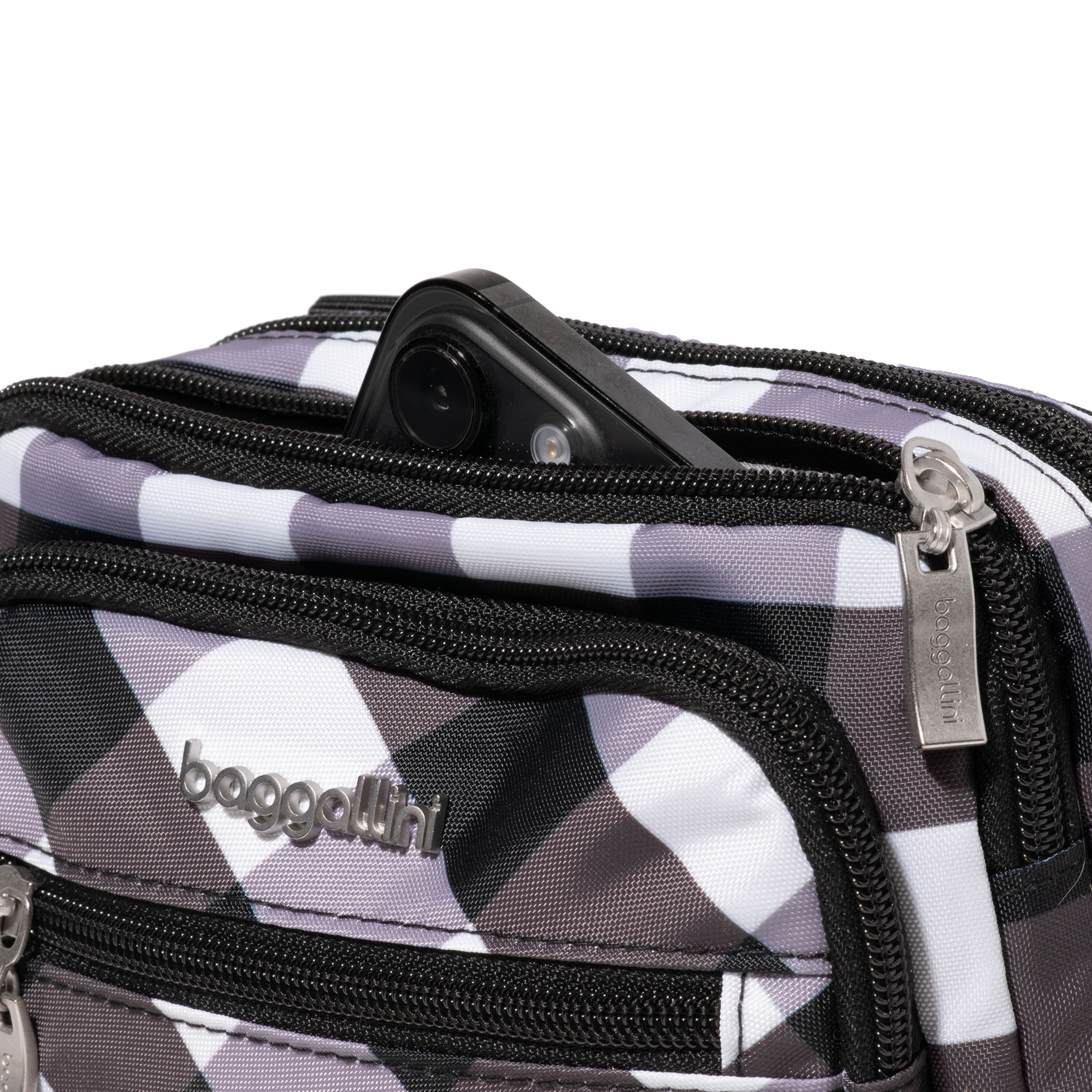 baggallini旅行用バッグ Baggallini Big Zipper Travel Crossbody Bag, Black, One Size
