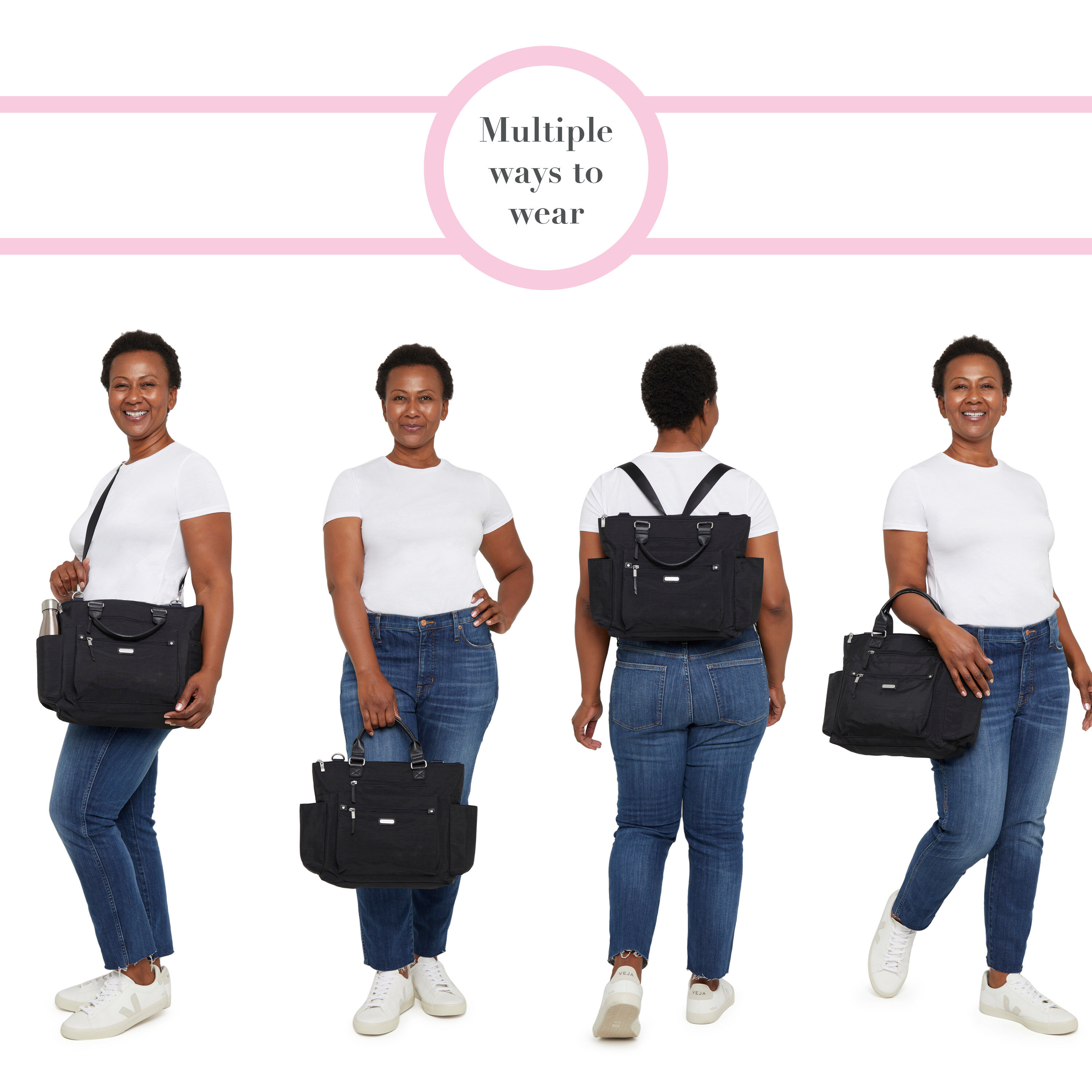 3-In-1 Convertible Backpack With RFID Phone Wristlet