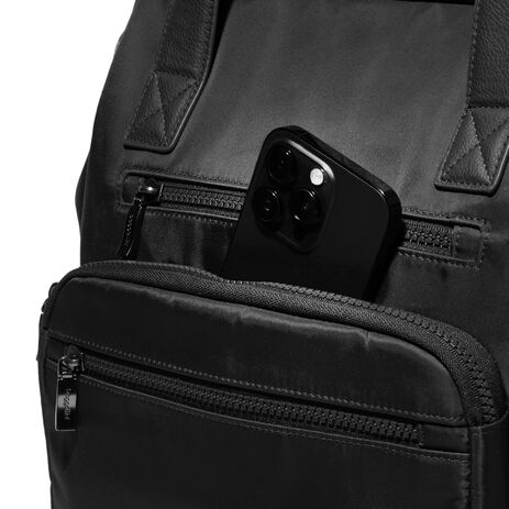 Baggallini Chelsea Laptop Backpack Taupe Twill Top Baggallini