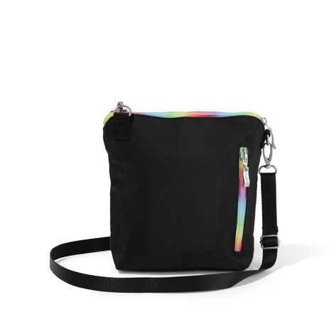 Love Is Love Black Mini Messenger Crossbody Bag With Pride Pin