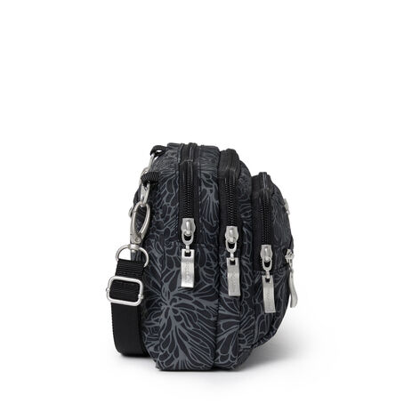Baggallini Triple Zip Mini Sac bandoulière, Noir (Black Baggallini Triple Zip Mini Sac bandoulière, Noir (Black