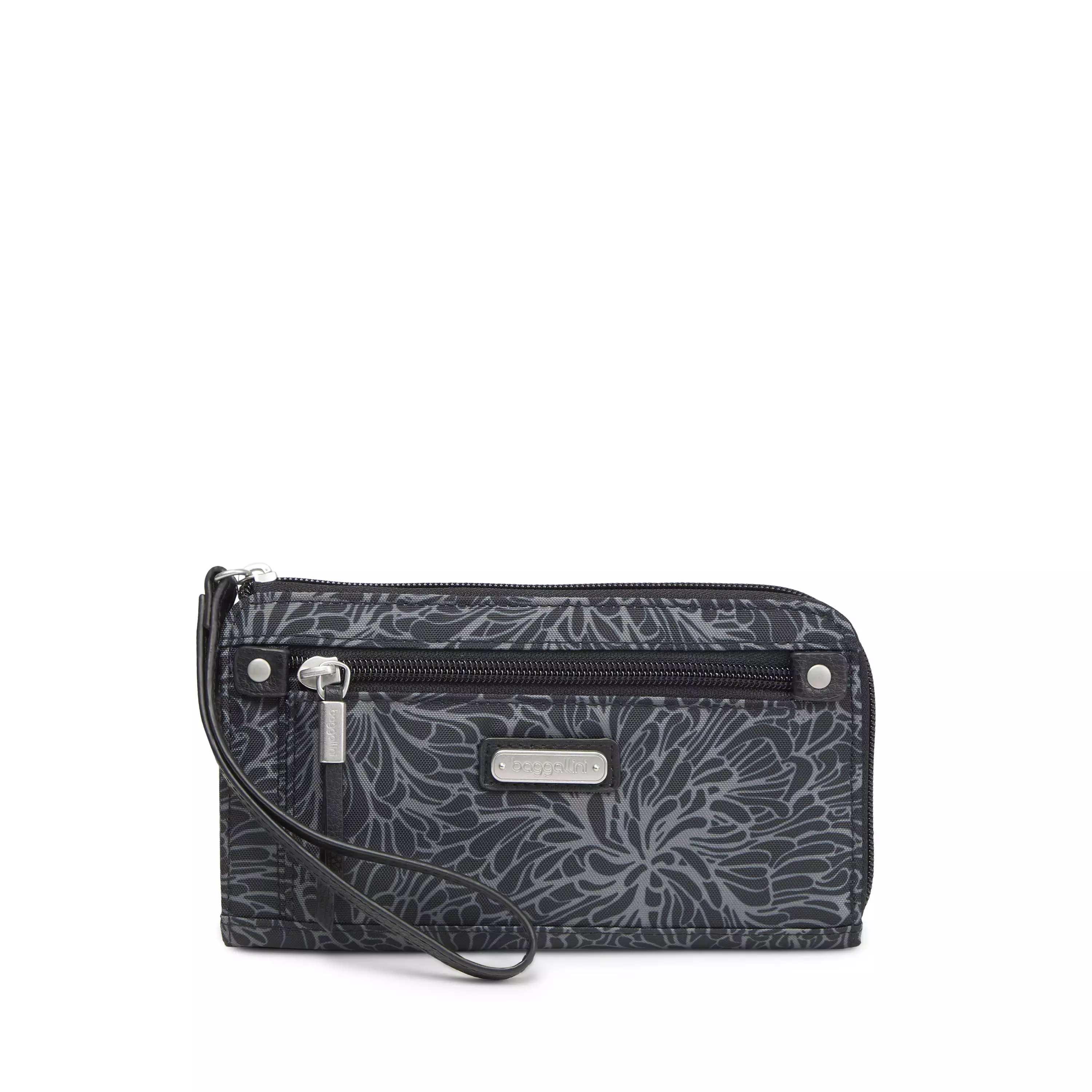 WALLET bag＋POCKET shoulder／black nylon Zip Around Wallet | Baggallini