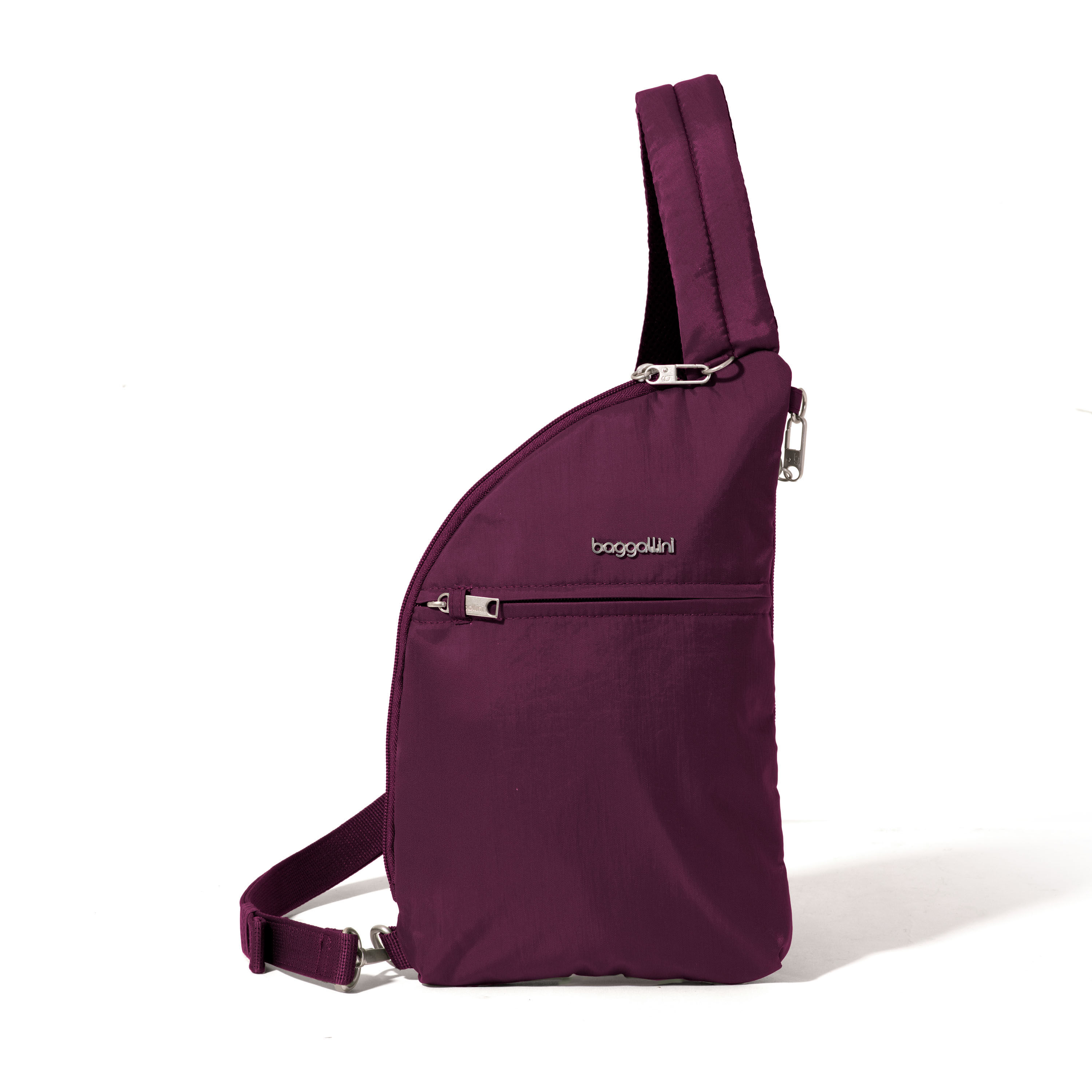 (取寄) バッガリーニ レディース セキュルテックス アンチ-シーフ ハーフ ムーン スリング Baggallini women Securtex Anti-theft Half Moon Sling Mulberry Securtex Anti-Theft Half Moon Sling