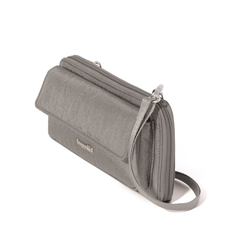 Baggallini RFID Phone Wallet Crossbody Bag - Sterling Shimmer Baggallini RFID Phone Wallet Crossbody Bag - Sterling Shimmer