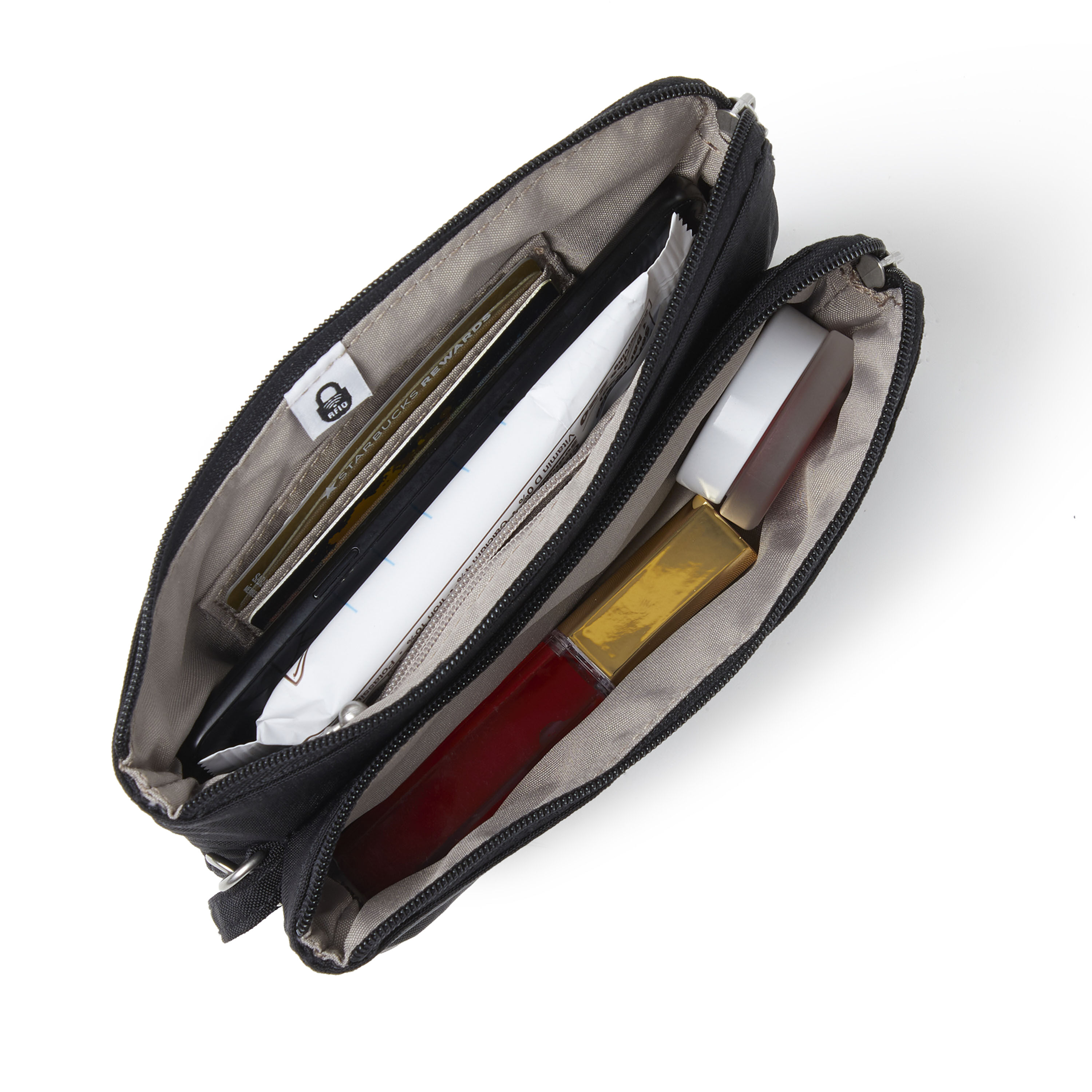 RFID Double Zip Wristlet