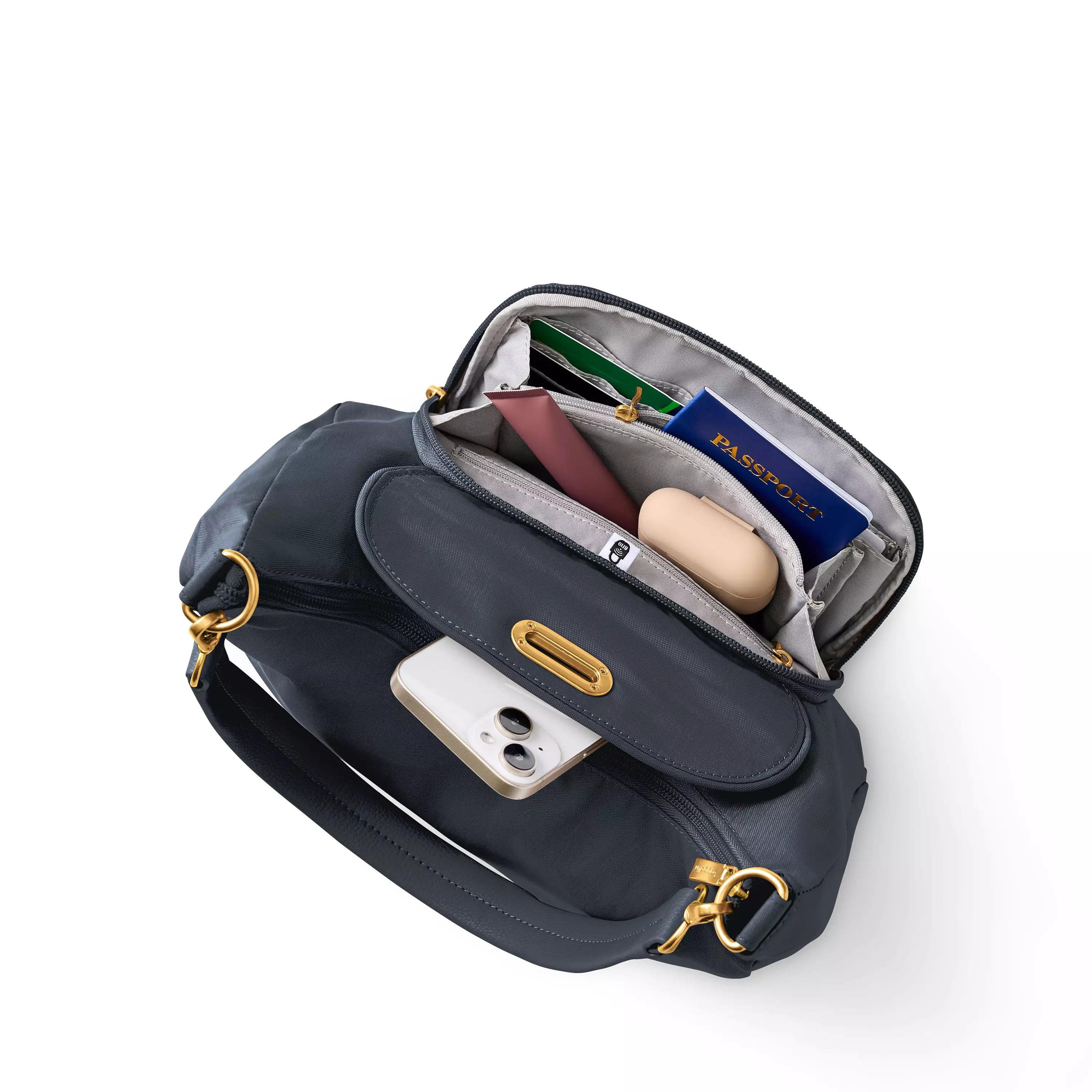 Coastal Flip Lock Half Moon Bag