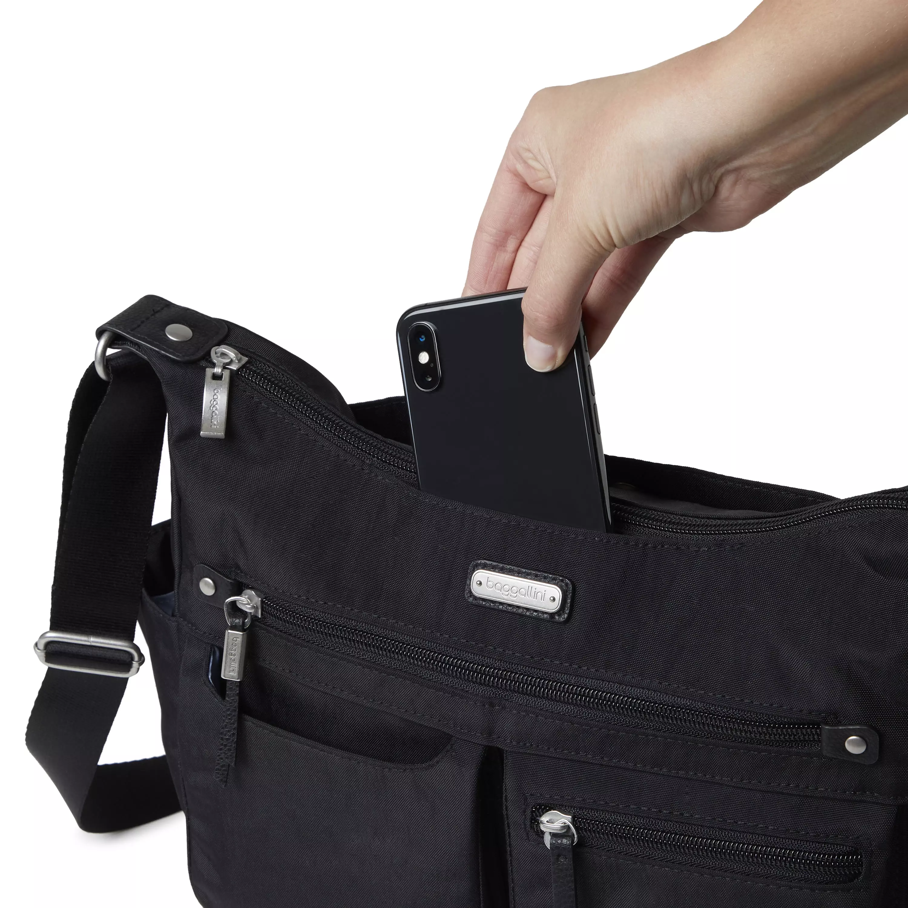 Anywhere Large Hobo Tote With RFID Phone Wristlet