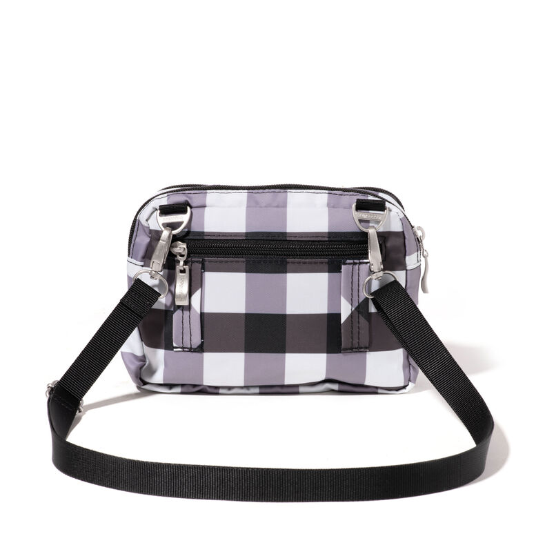 Baggallini Triple Zip Cross-Body Bag - Convertible Travel & Everyday Bag, Water-Resistant Nylon