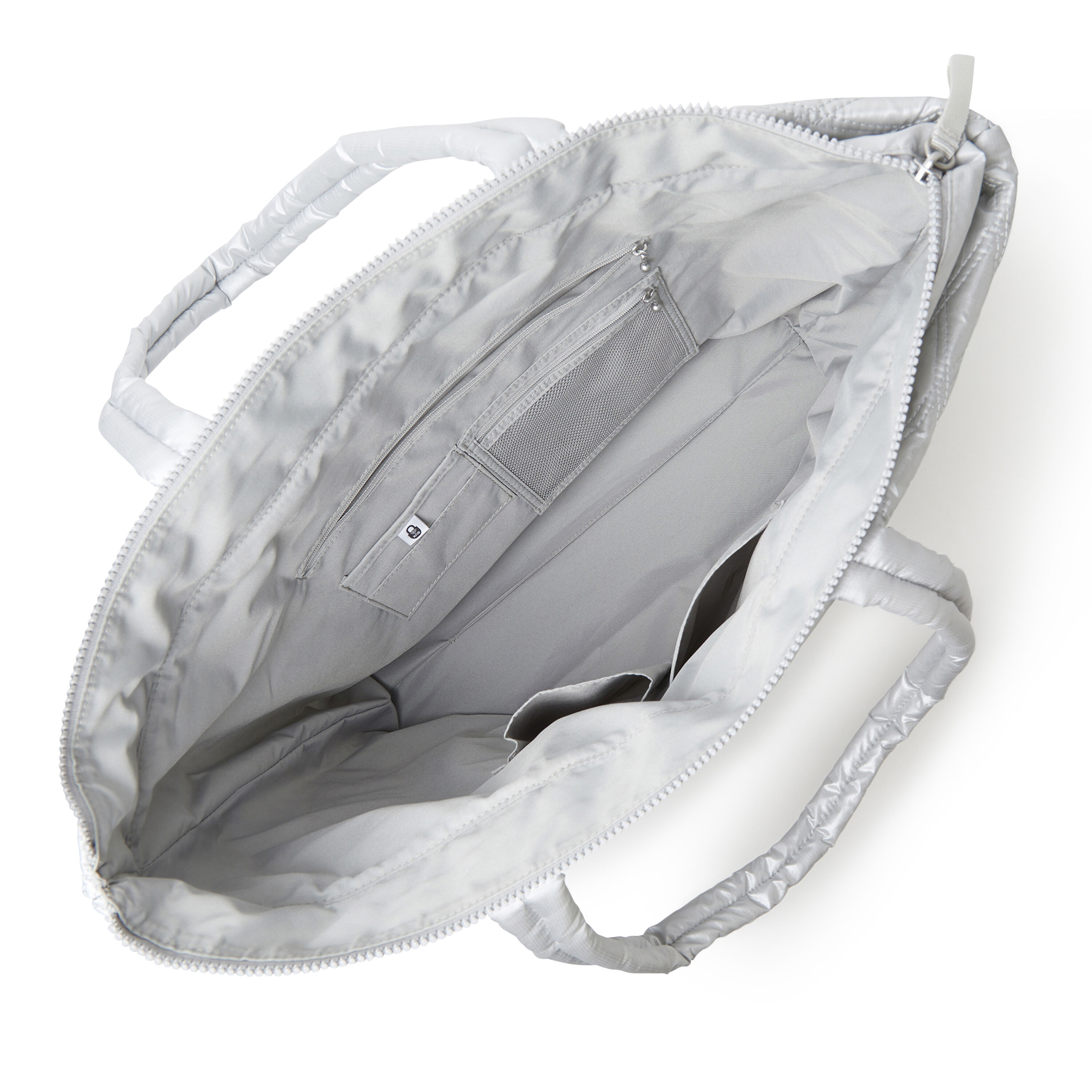 ★TOUT Y EST★ ANC QUILTING TOTE BAG_SILVER Quilted Tote Bag