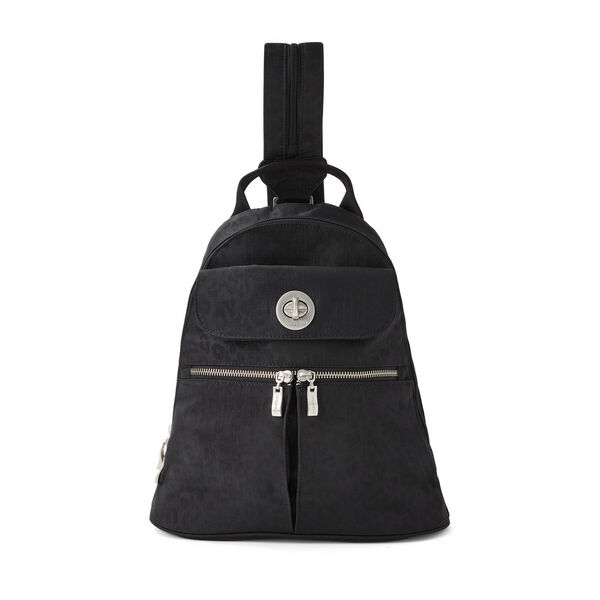 baggallini leather backpack purse Essential Mini for Women - Built-in RFID Card Holder 10 h x 15 w Exterior dimensions Gold Cairo Backpack - Backpack