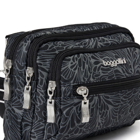 Baggallini Triple Zip Bagg Midnight Blossom Baggallini Triple Zip Bagg Midnight Blossom