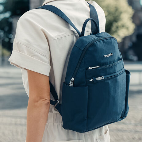 best anti theft hiking backpack Travelon Urban Interior liner color is gray. Baggallini Anti-Theft Vacation Backpack -