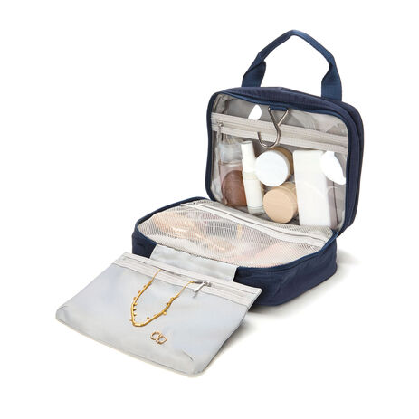 hanging toiletry bag travel kit by expert travel DD D&D Wanderlust D&D for Men and Women Cosmetics, Makeup and Toiletries Organizer with 10 Compartments, XXL Metal Swivel Hook, Water-Resistant Nylon : Beauty & prone makeup can all go in there Cocoon Hanging Toiletry Kit Minimalist