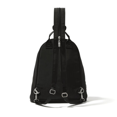 Two Tone Functional Backpack With Bag Charm, Anti-theft Backpack