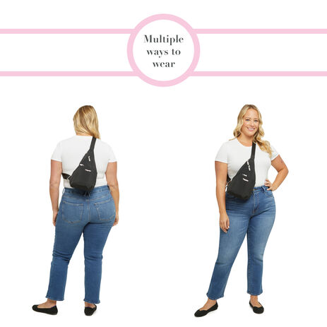 baggalini mini sling backpack Baggallini protected credit cards slots NWT~BAGGALLINI Mini Sling BLACK Waterproof
