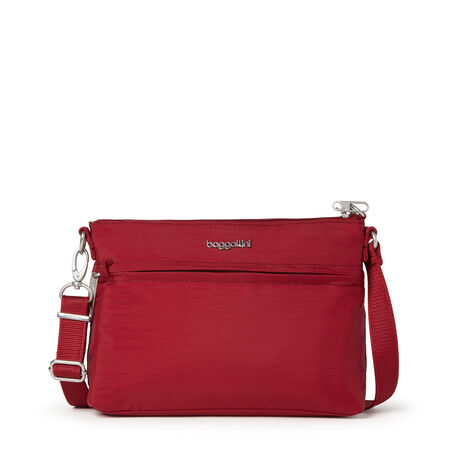 Small Cross Body Bag for Women with Anti-Theft Lock Vegan Nylon Mini Ladies Handbag  Shoulder Bag Side Bag,Red 