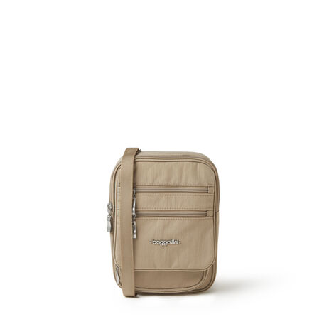 Calvin Klein Crossbody Purse Bag Simple Black Brown Nylon Zip Magnetic  Pocket