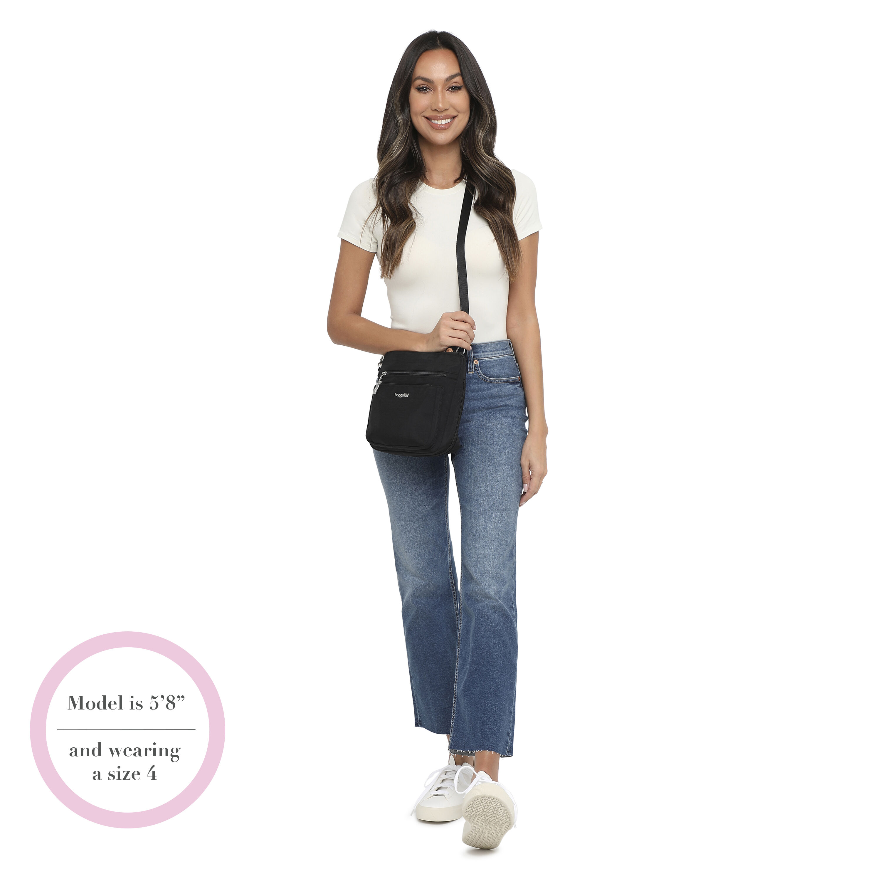 Baggallini womens Modern Pocket Crossbody, Blush Shimmer, One Size US