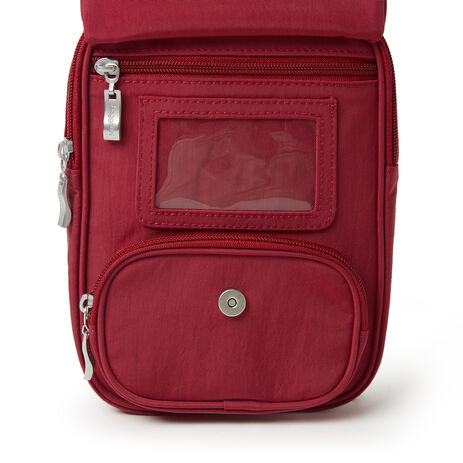 Rfid Baggallini Small Crossbody Purse Red Vertical Travel Bag