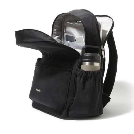 bg by baggallini skedaddle laptop backpack On The Go Black Neoprene One Size : Electronics A padded sleeve protects your laptop Modern Everywhere Commuter Laptop Backpack