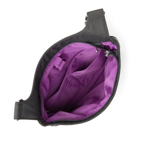 Grey RFID Travel Bag Big Zipper Crossbody baggallini