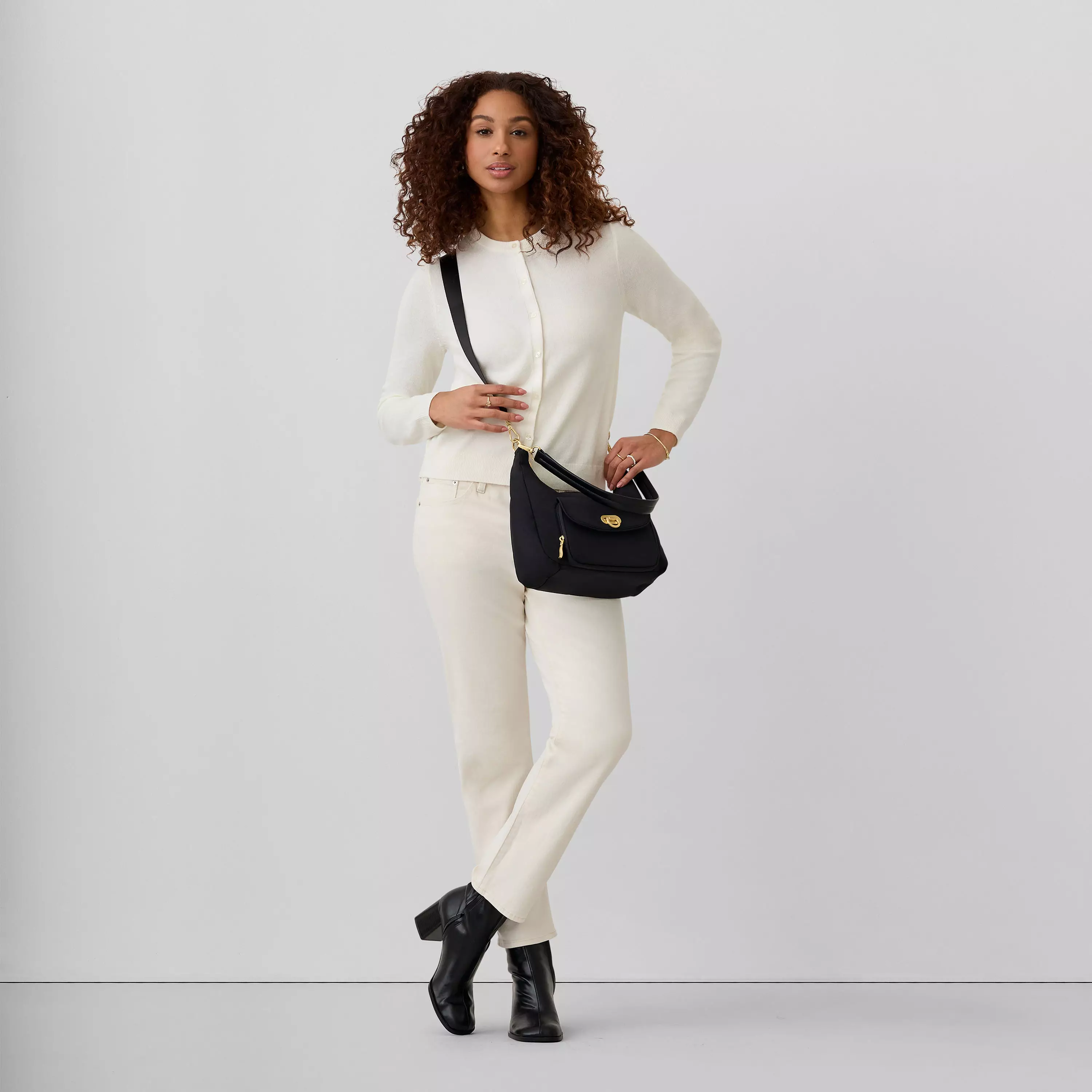 Coastal Flip Lock Half Moon Bag