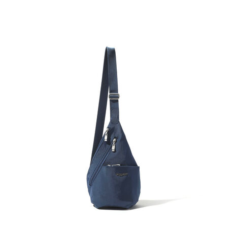 baggallini mini sling backpack Double Zip Sling, Moonrock : Clothing, Shoes & Jewelry protected credit cards slots Baggallini Double Zip Mini Sling