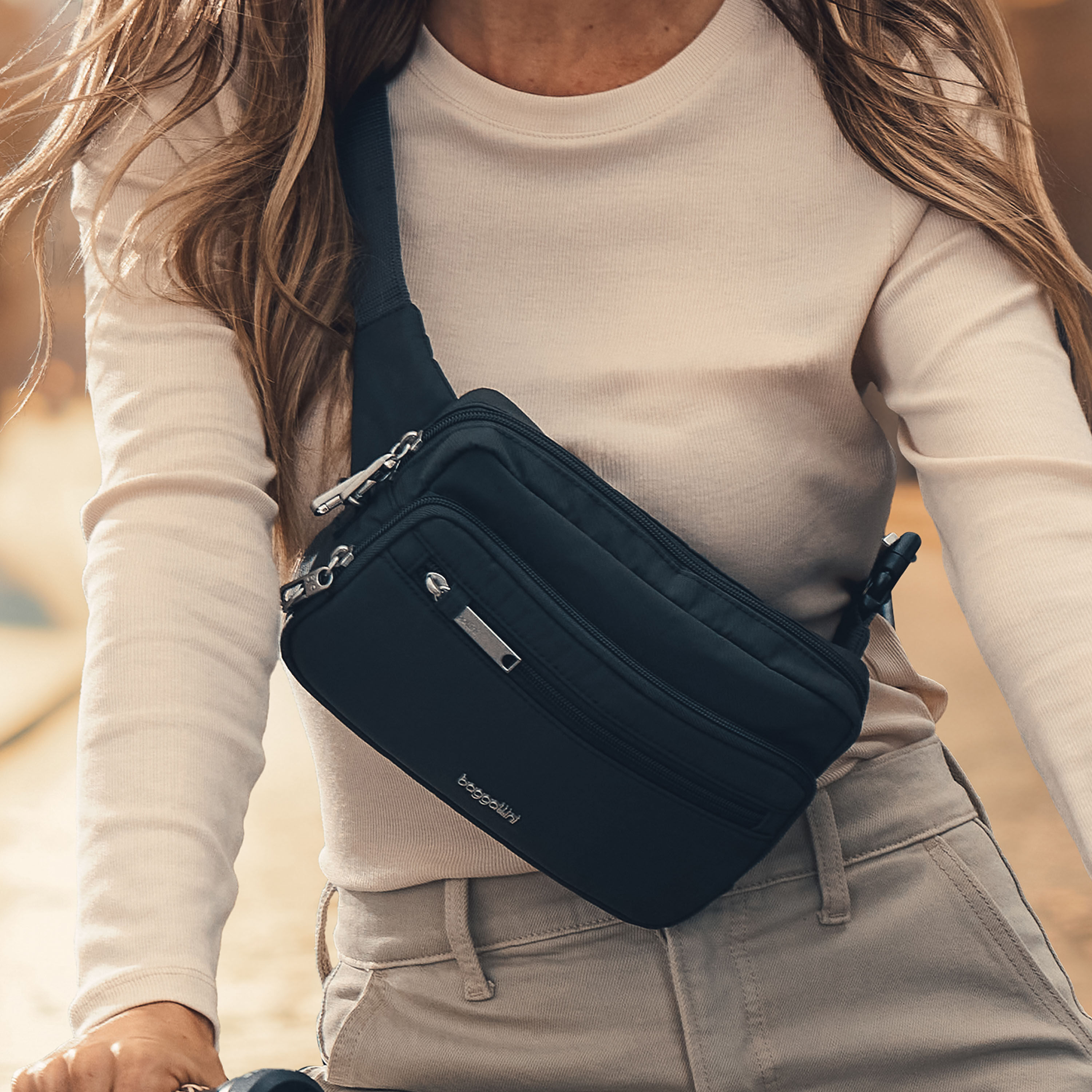 【BAGARCH】 NYLON SLING BAG Securtex Anti-Theft Belt Bag Sling