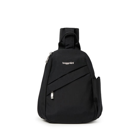 baggallini mini sling backpack Customize your comfort with the adjustable shoulder strap Black Sling Bag - Mini