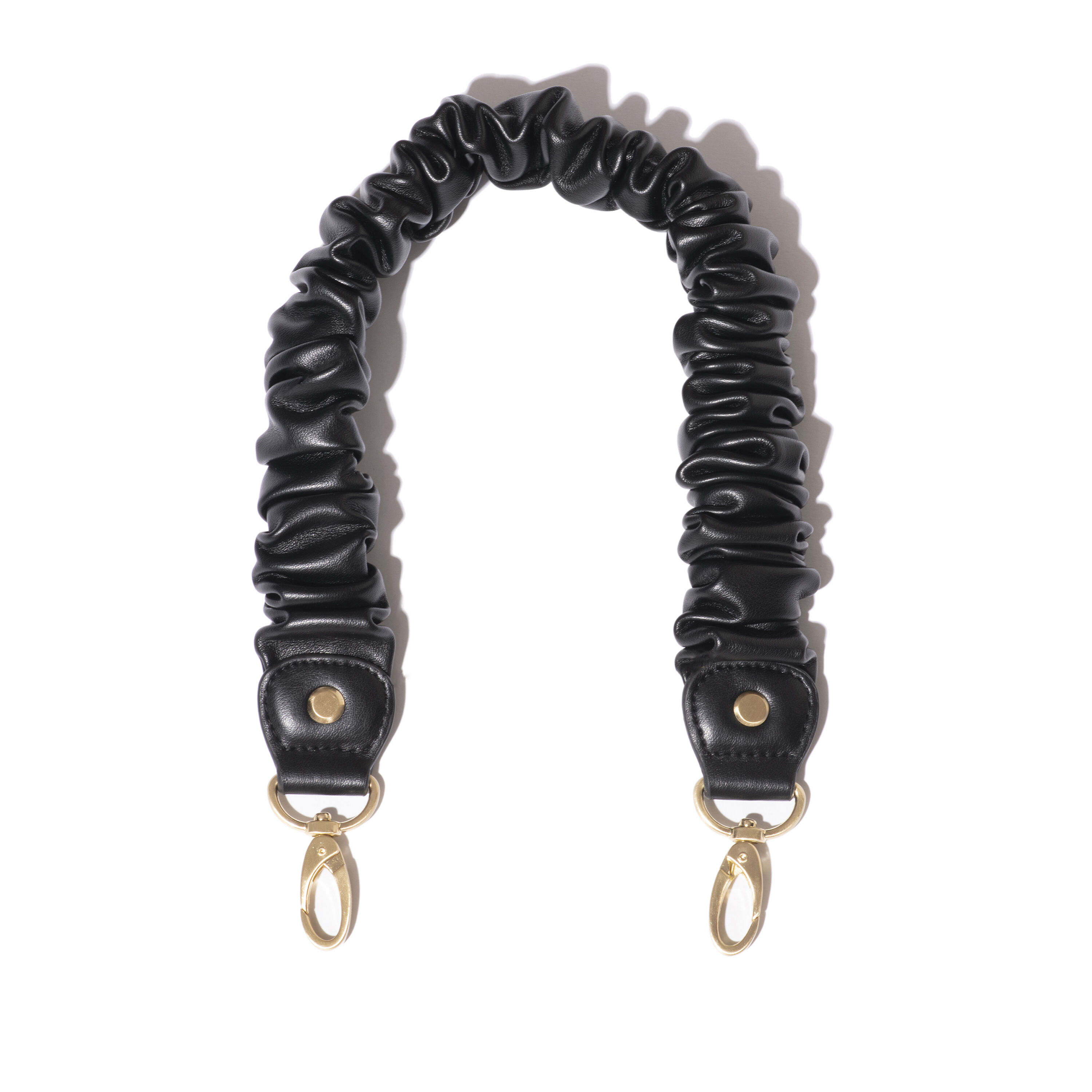 Ruched Shoulder Strap In Vegan Leather