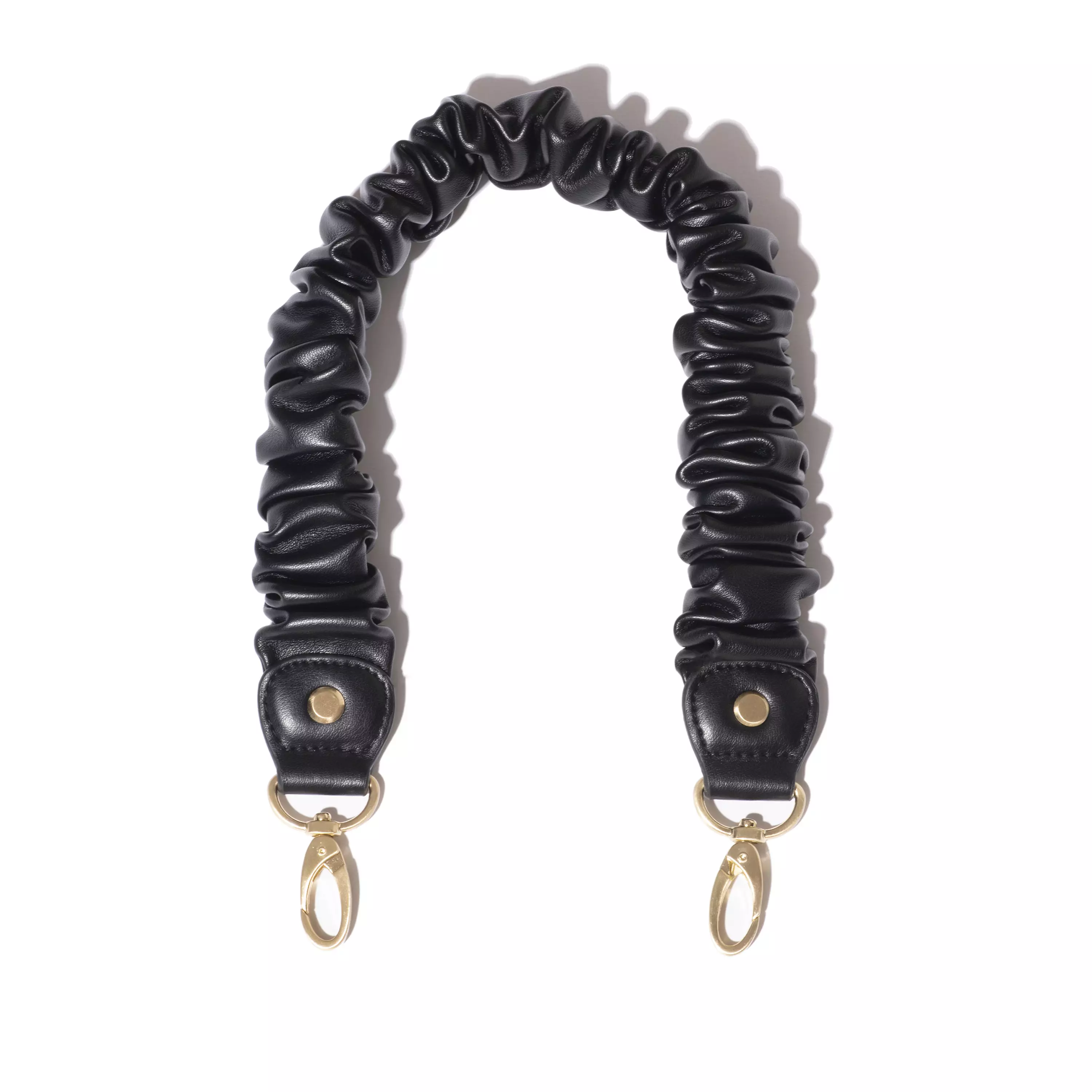 Ruched Shoulder Strap In Vegan Leather