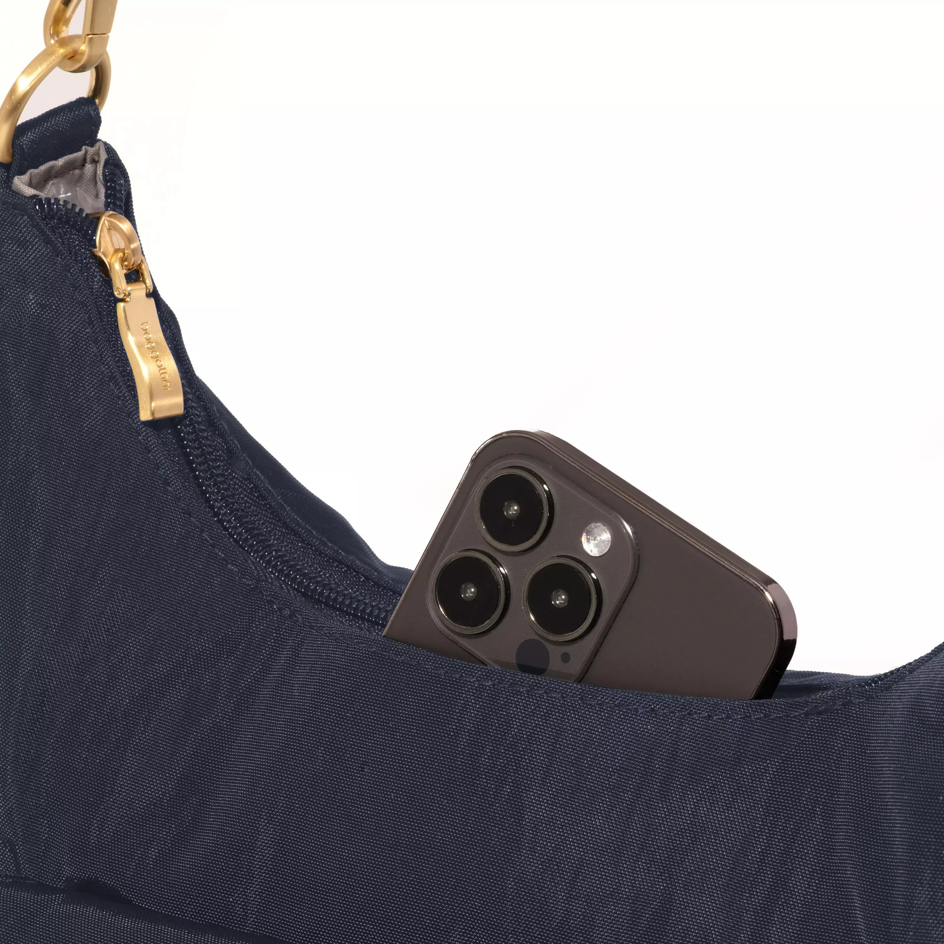 Coastal Flip Lock Half Moon Bag