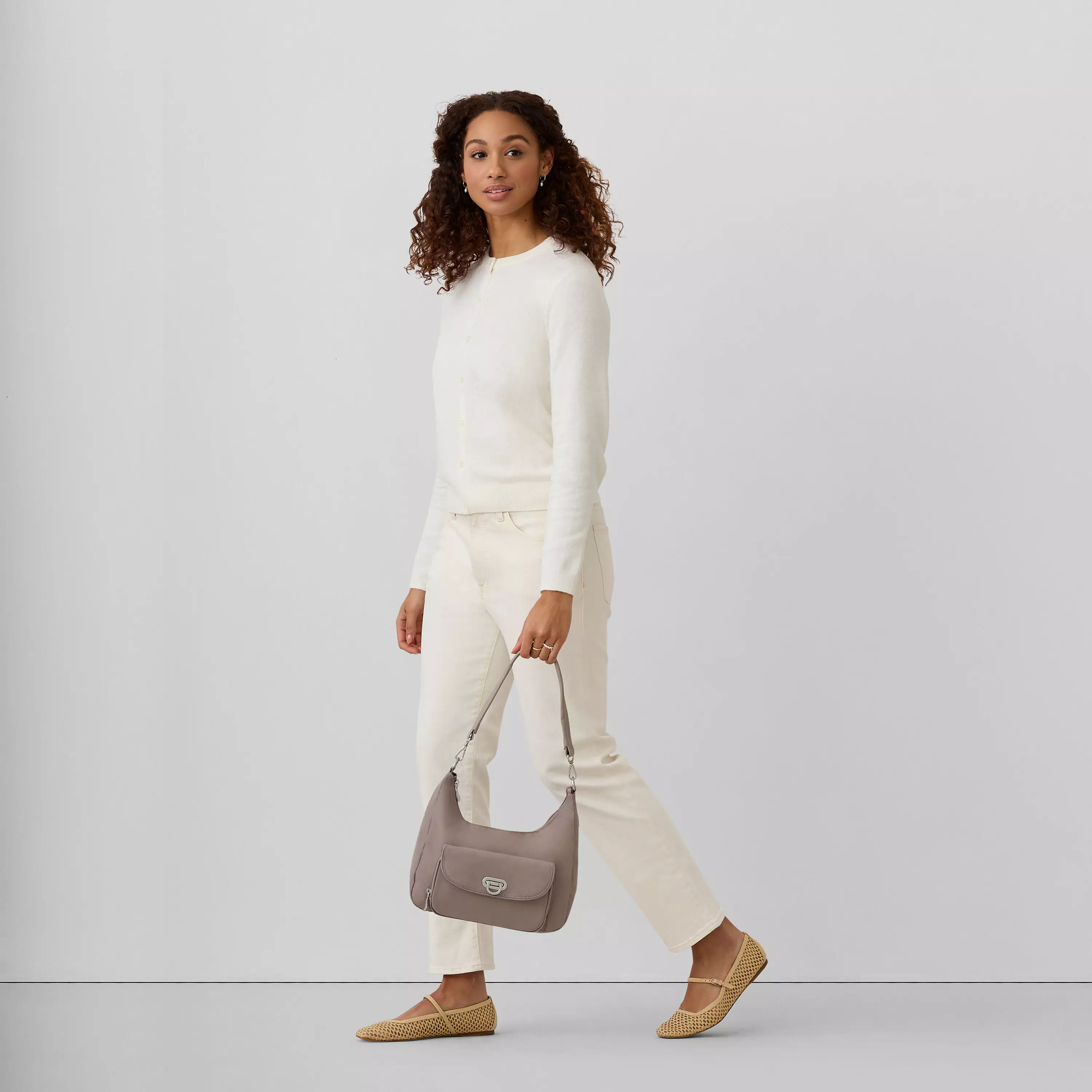Coastal Flip Lock Half Moon Bag