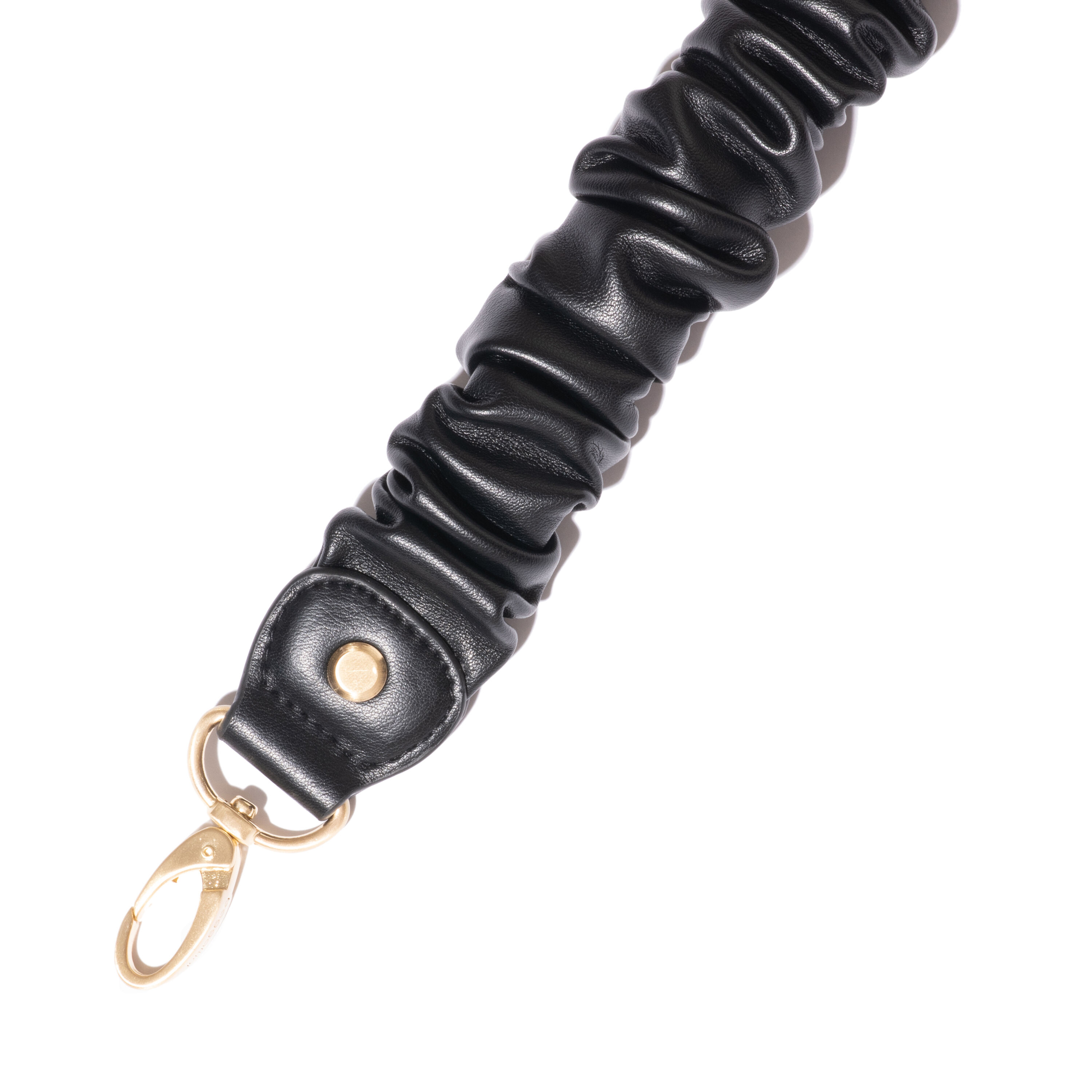 Ruched Shoulder Strap In Vegan Leather