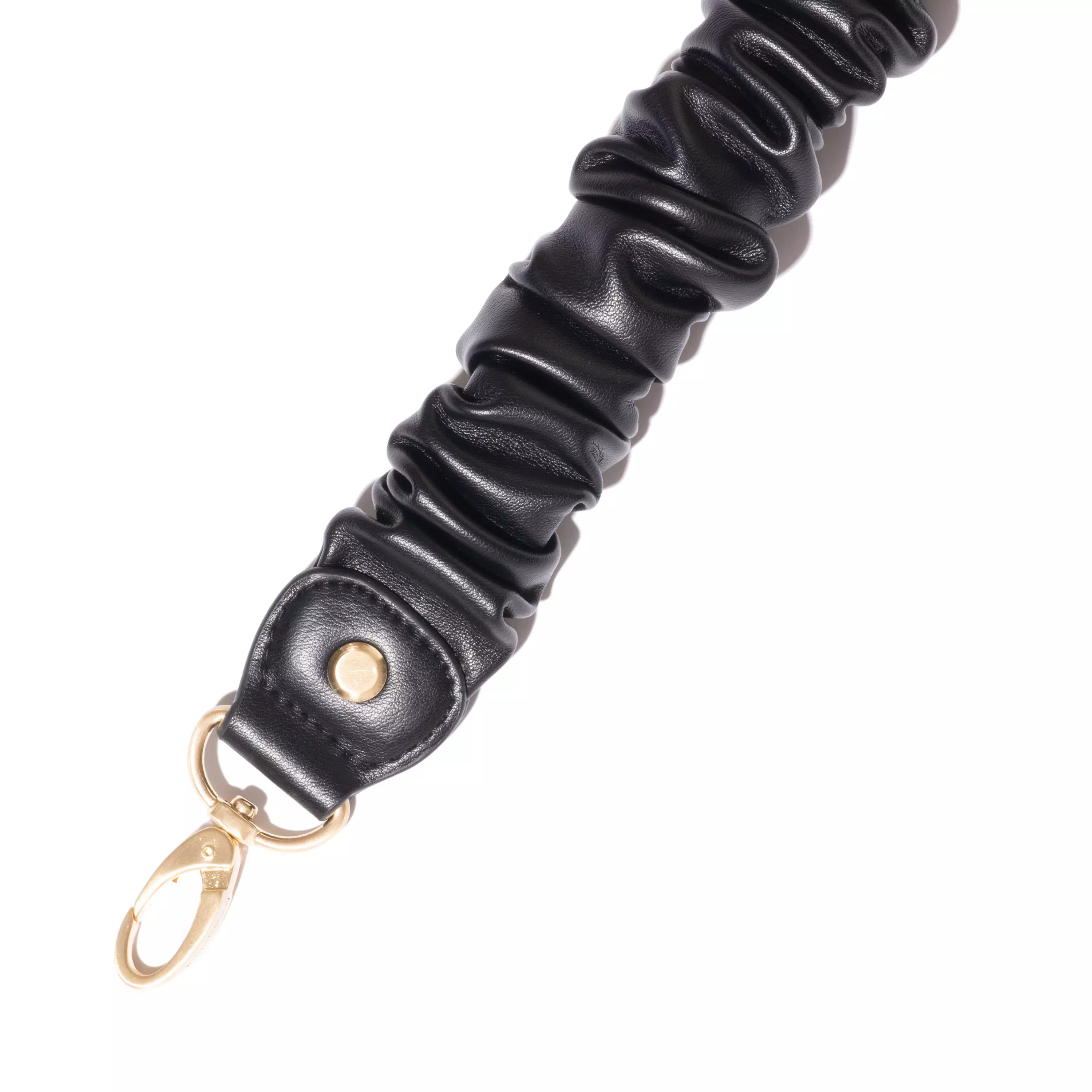 Ruched Shoulder Strap In Vegan Leather