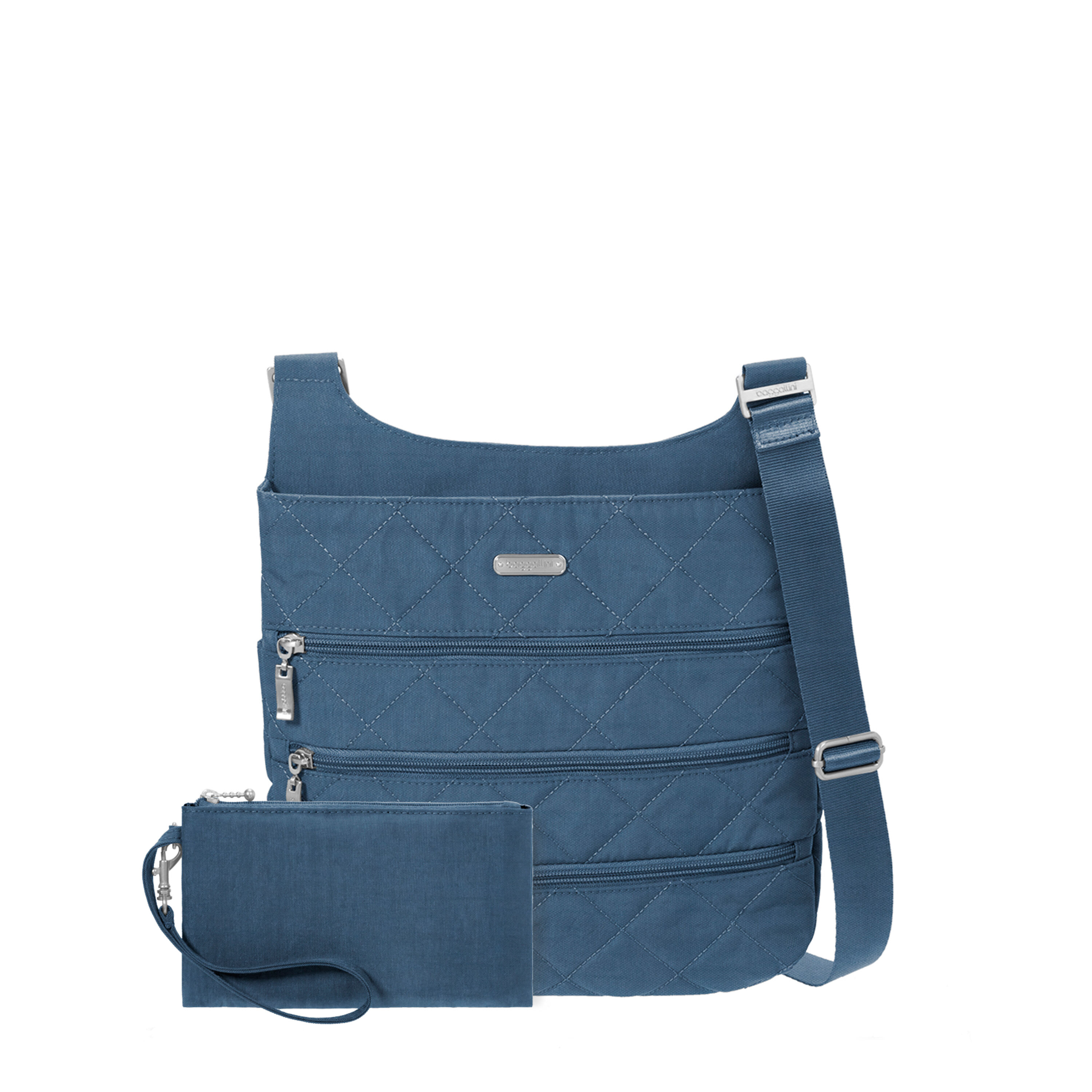 quilted big zipper bagg with rfid wristlet