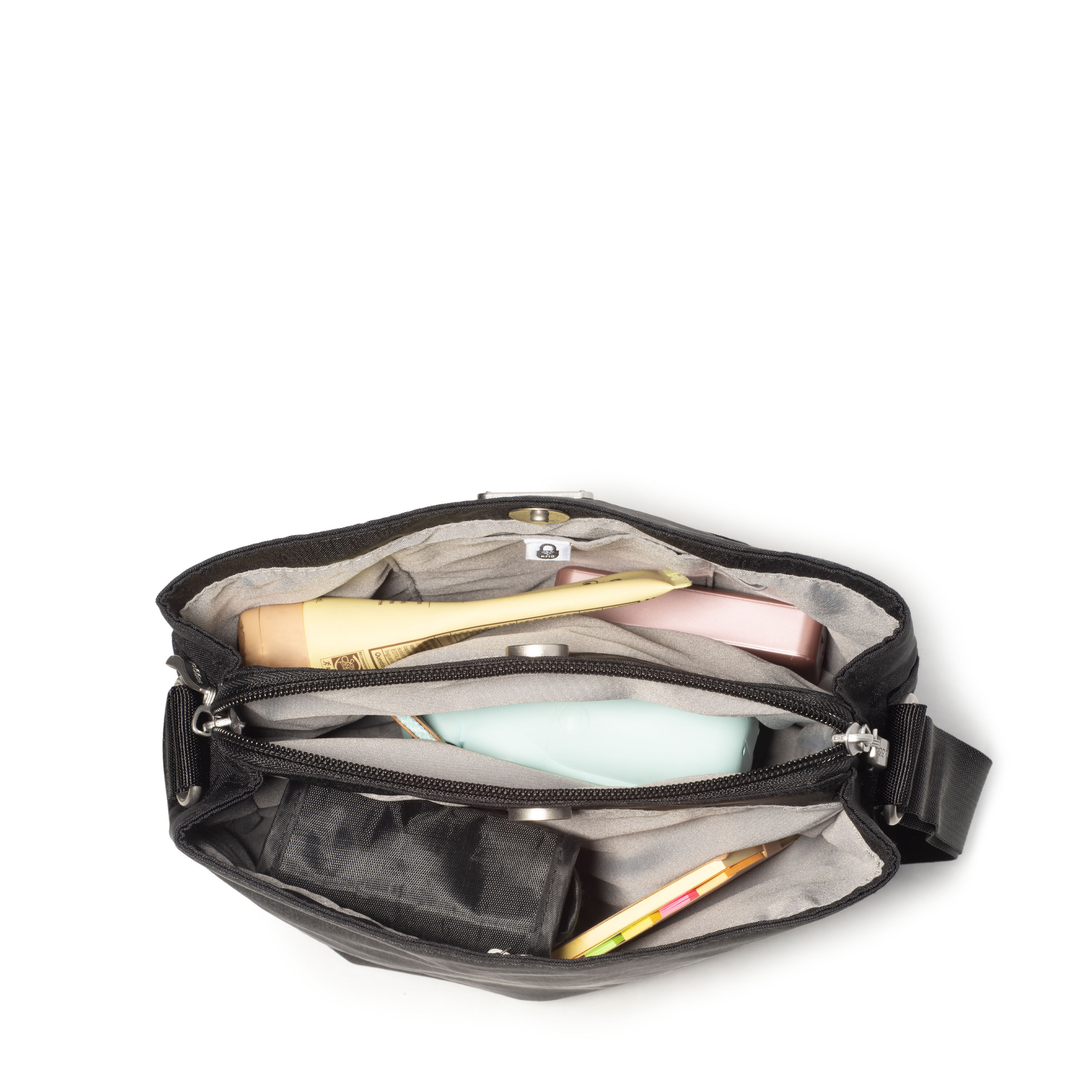 Triple Compartment Crossbody Bag