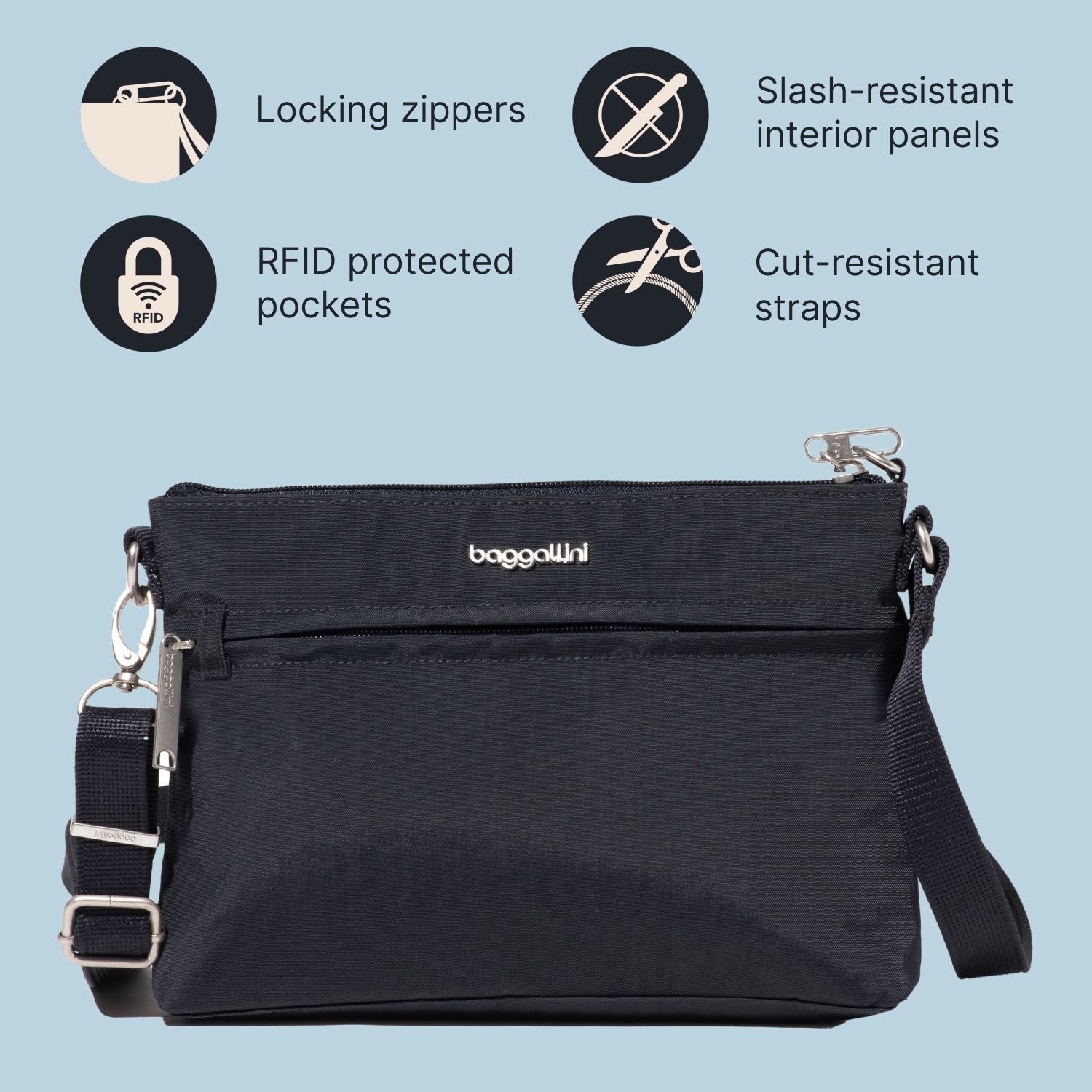 Designed for Peace of Mind Securtex&reg; combines anti-theft design with lightweight, hands-free style for stress-free journeys.