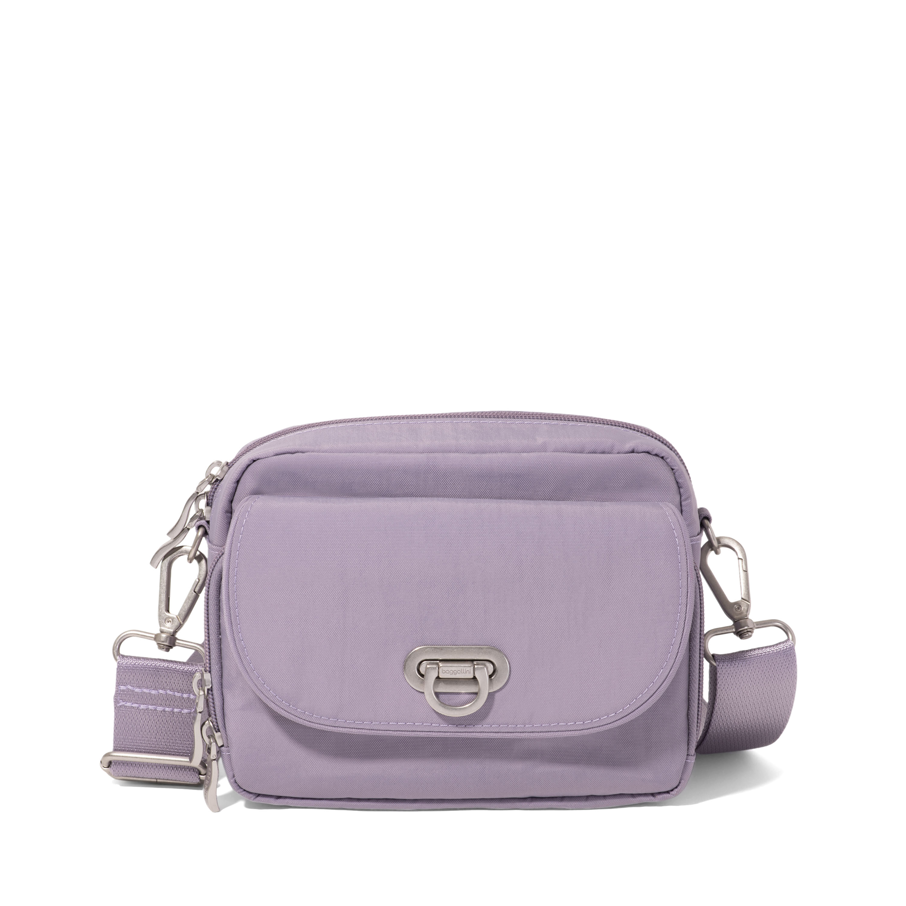 Women's Coastal Flip Lock Camera Bag Crossbody | Baggallini in Purple | Small