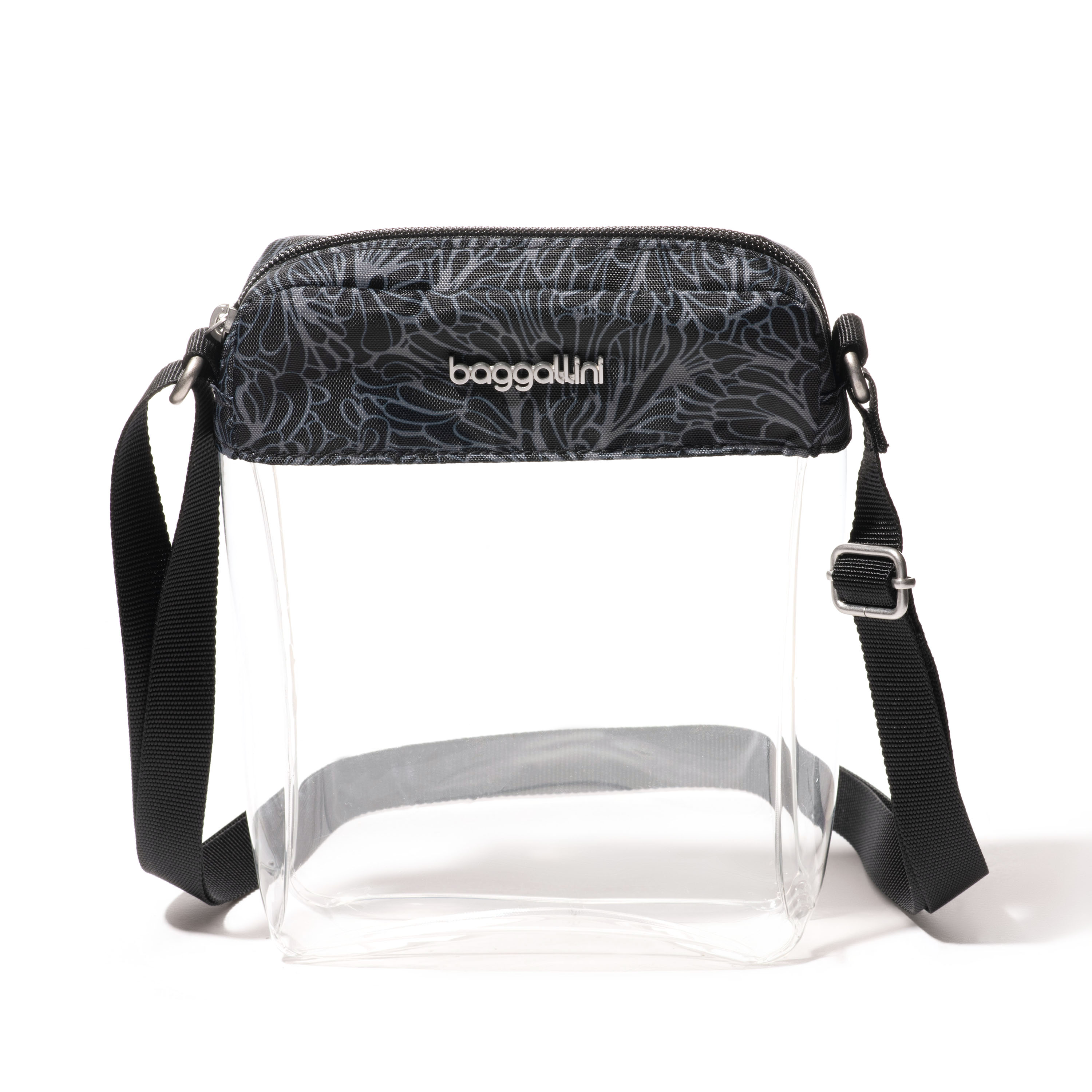 Women's True Classic Clear Stadium Explorer Crossbody Bag | Baggallini in Black | Xsmall