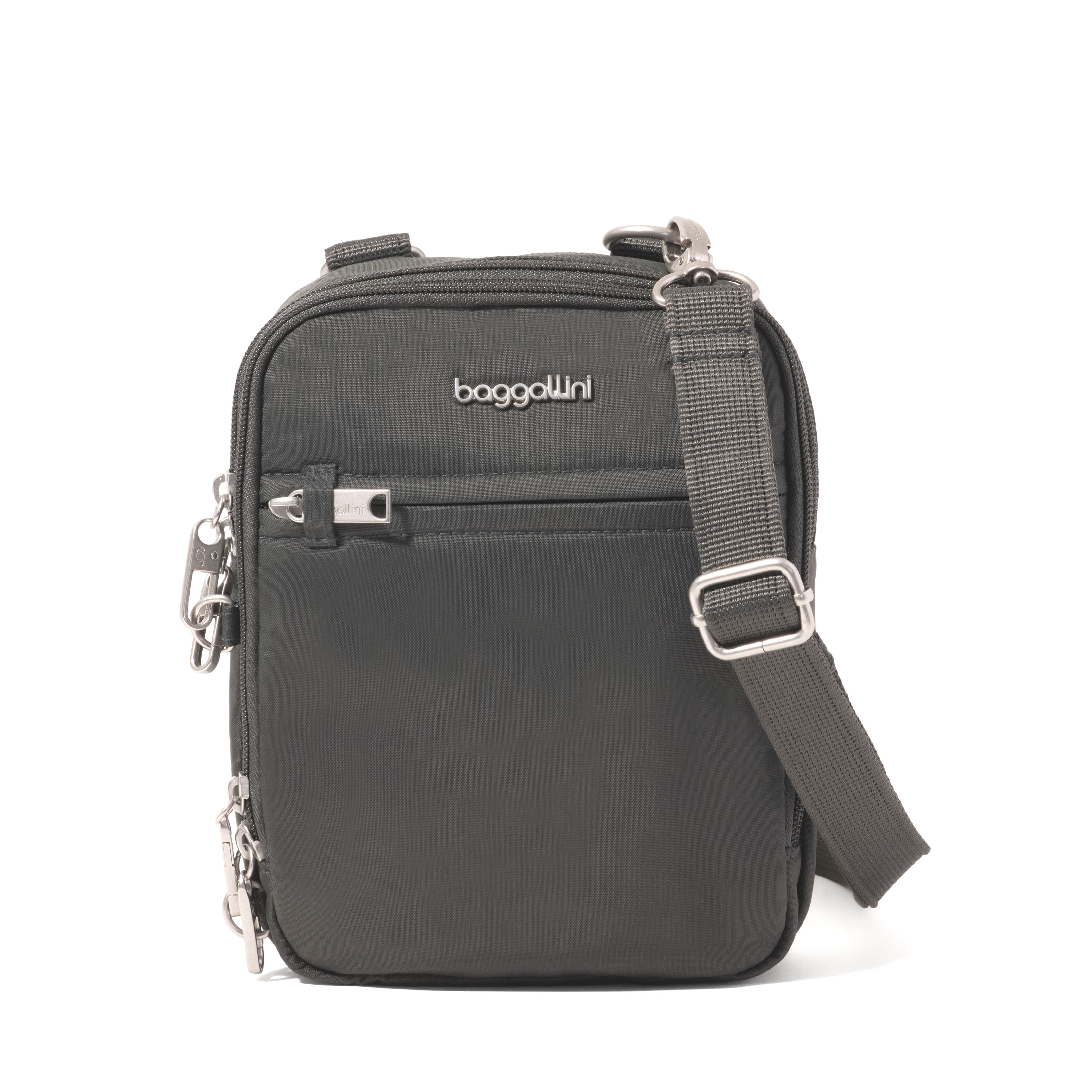 Women's Mini Everything Anti-Theft Crossbody Bag | Securtex | Baggallini in Gray | Xsmall