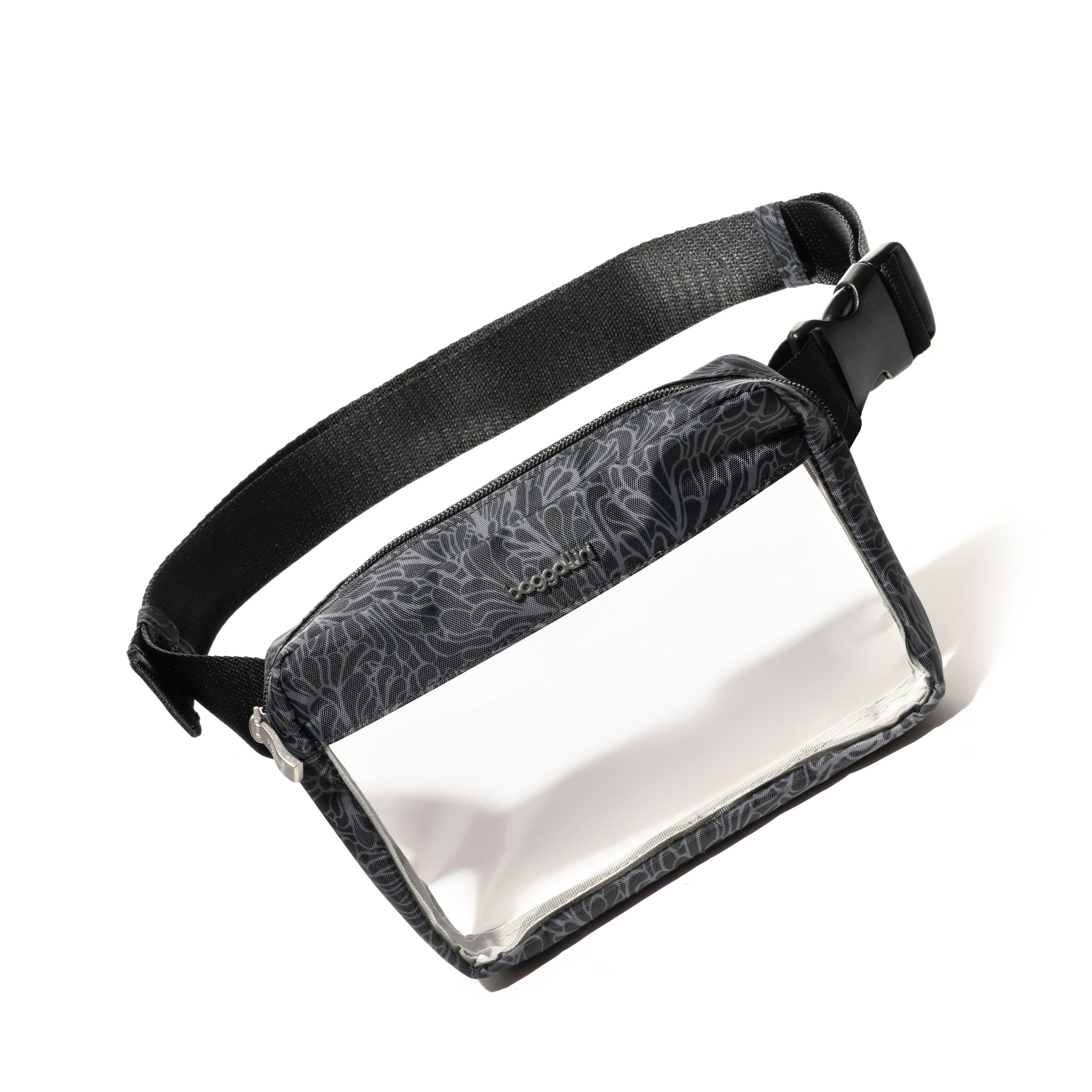 Women's True Classic Clear Stadium Belt Bag Sling | Baggallini in Black | Small | Water-Resistant