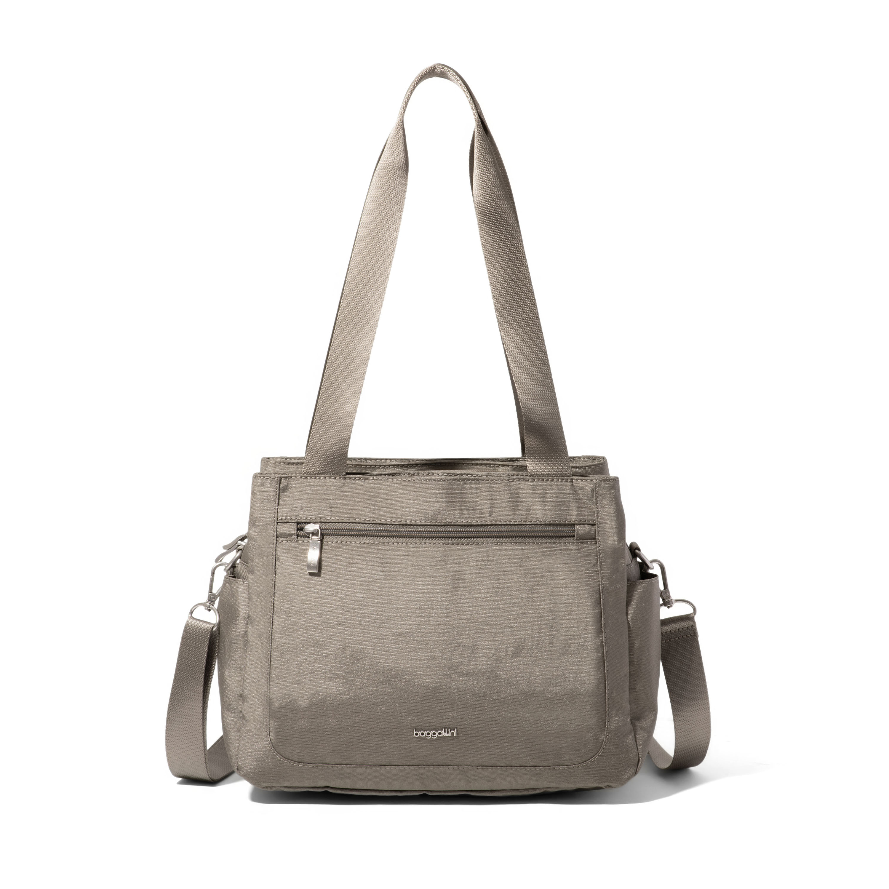 Baggallini Modern All Time Small Satchel Handbag - Sterling Shimmer
