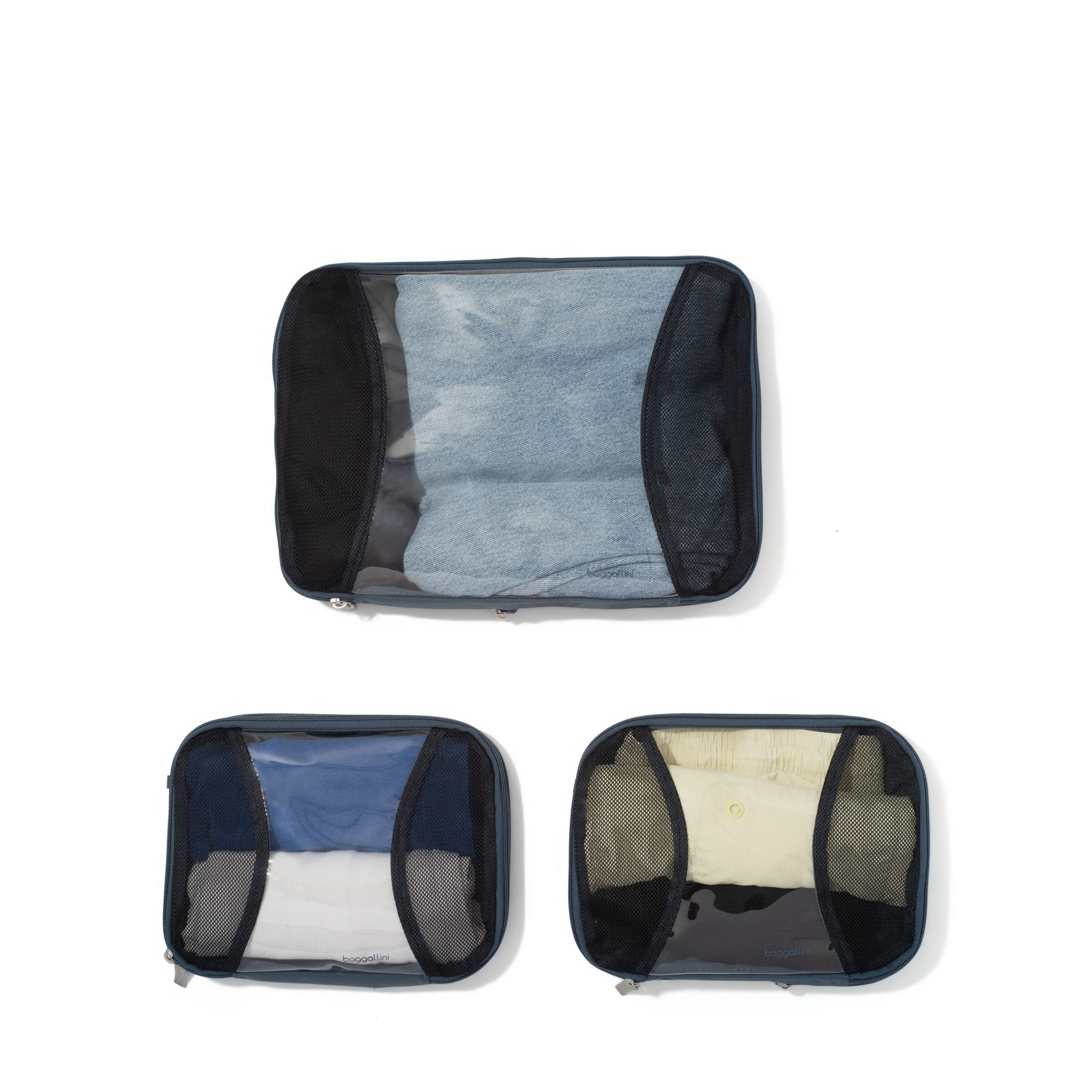 Compression Cube 3-Piece Set | Baggallini in Blue | Small